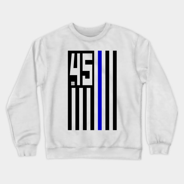 45 Supports The BLUE Flag (Vert) Crewneck Sweatshirt by SEspider